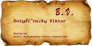 Botyánszky Viktor névjegykártya